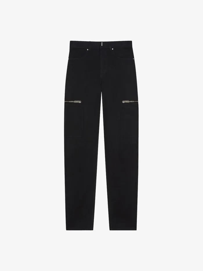 Loose Fit Cargo Pants In Denim Black Men Givenchy Pants and Shorts
