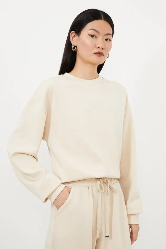Loungewear Women Karen Millen Premium Soft Touch Lounge Sweatshirt Cream