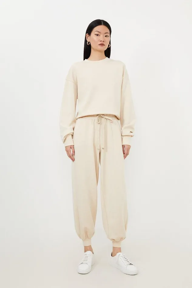 Loungewear Women Karen Millen Premium Soft Touch Lounge Wide Leg Sweatpants Cream