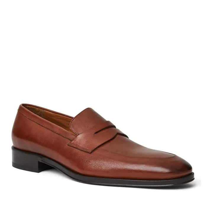 Maioco Slip On Loafer Cognac Leather Men Bruno Magli Loafers and Slipons