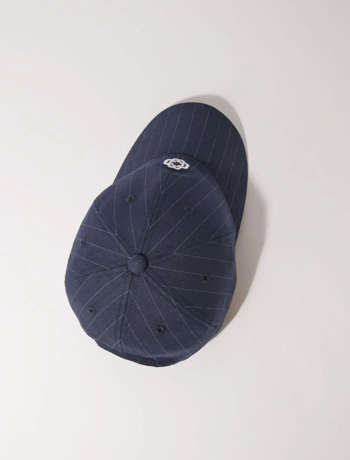 Maje Hats Womens Striped Cap Navy Tennis Stripe