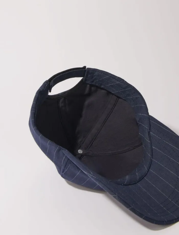 Maje Hats Womens Striped Cap Navy Tennis Stripe