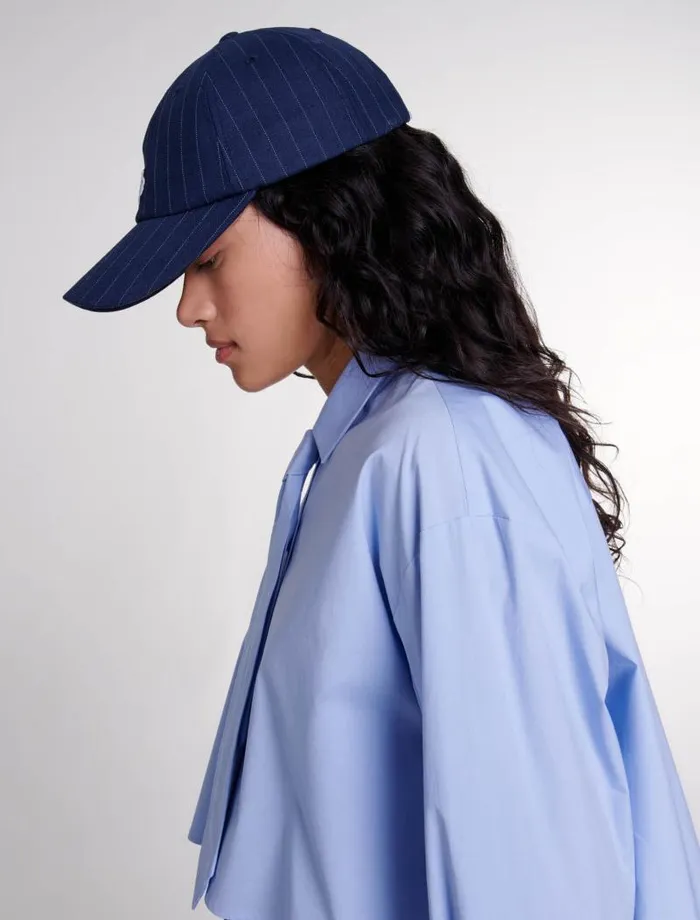 Maje Hats Womens Striped Cap Navy Tennis Stripe