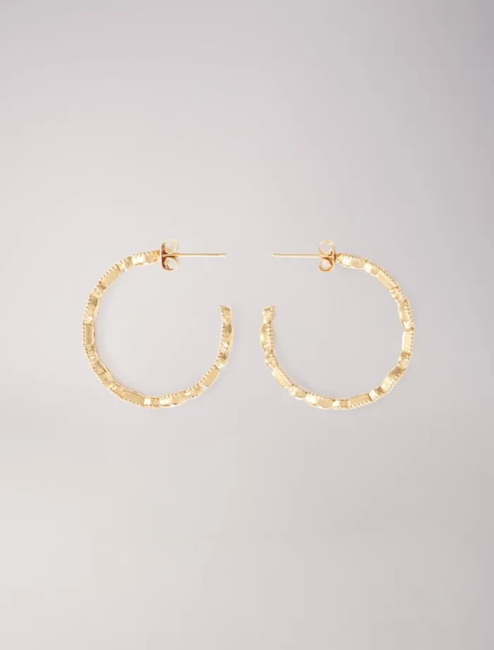 Maje Jewelry Womens Diamantembellished Large Hoop Earrings Gold