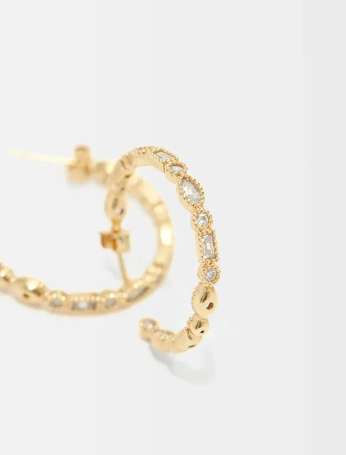 Maje Jewelry Womens Diamantembellished Large Hoop Earrings Gold Maje Jewelry Womens Diamantembellished Large Hoop Earrings Gold