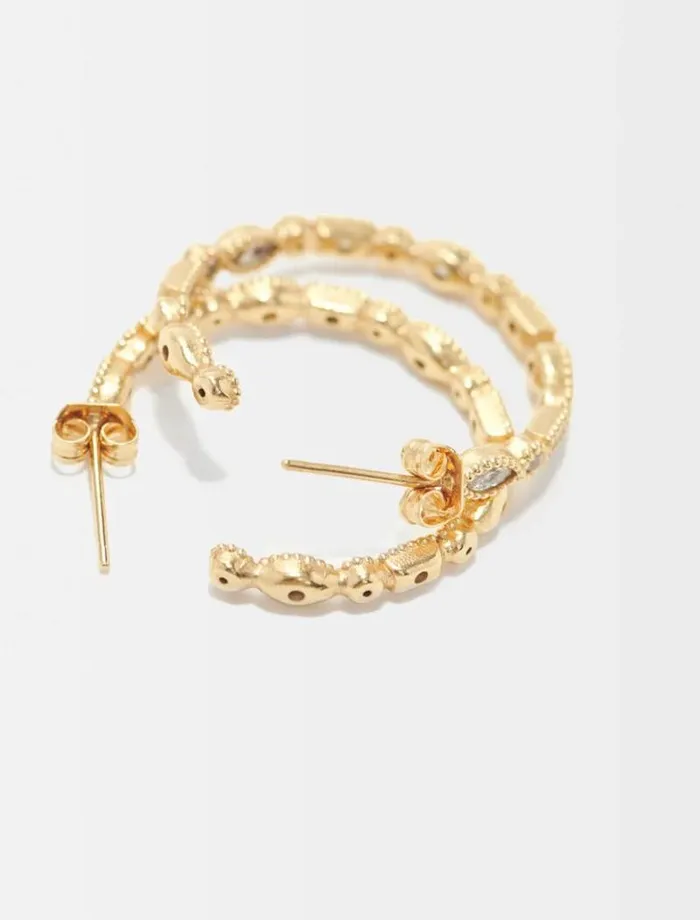 Maje Jewelry Womens Diamantembellished Large Hoop Earrings Gold Maje Jewelry Womens Diamantembellished Large Hoop Earrings Gold