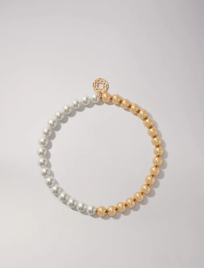 Maje Jewelry Womens Mixed Pearl Choker Necklace Gold