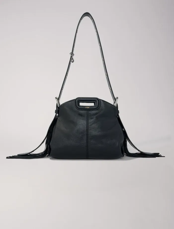 Maje Mini Bags Womens Crackle Leather Mini Miss M Bag Black