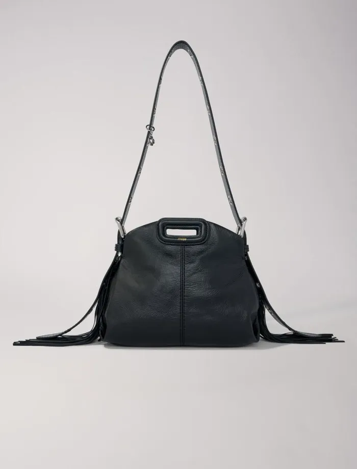 Maje Mini Bags Womens Crackle Leather Mini Miss M Bag Black