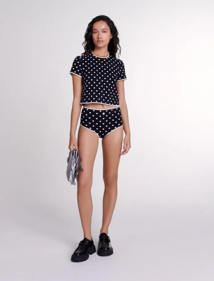 Maje Other Accessories Womens Patterned Knit Briefs Blackwhite