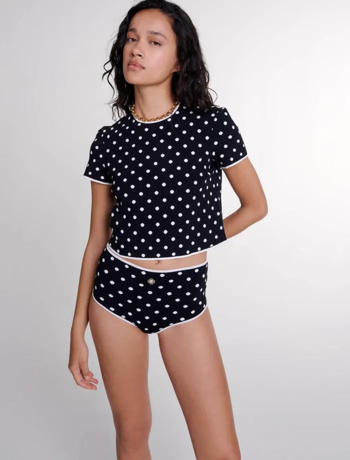 Maje Other Accessories Womens Patterned Knit Briefs Blackwhite