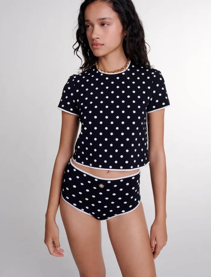 Maje Other Accessories Womens Patterned Knit Briefs Blackwhite