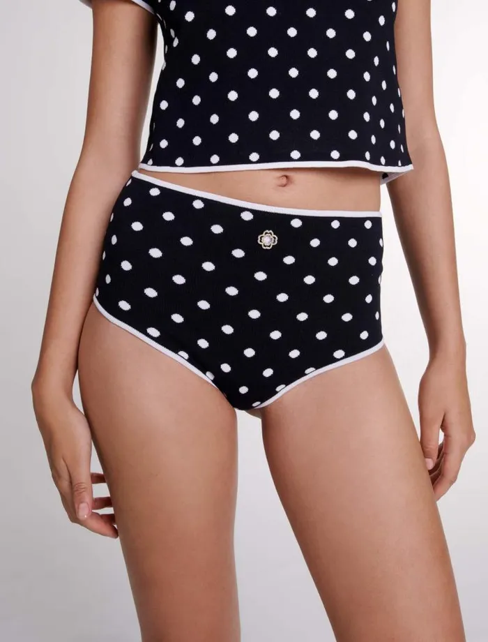 Maje Other Accessories Womens Patterned Knit Briefs Blackwhite