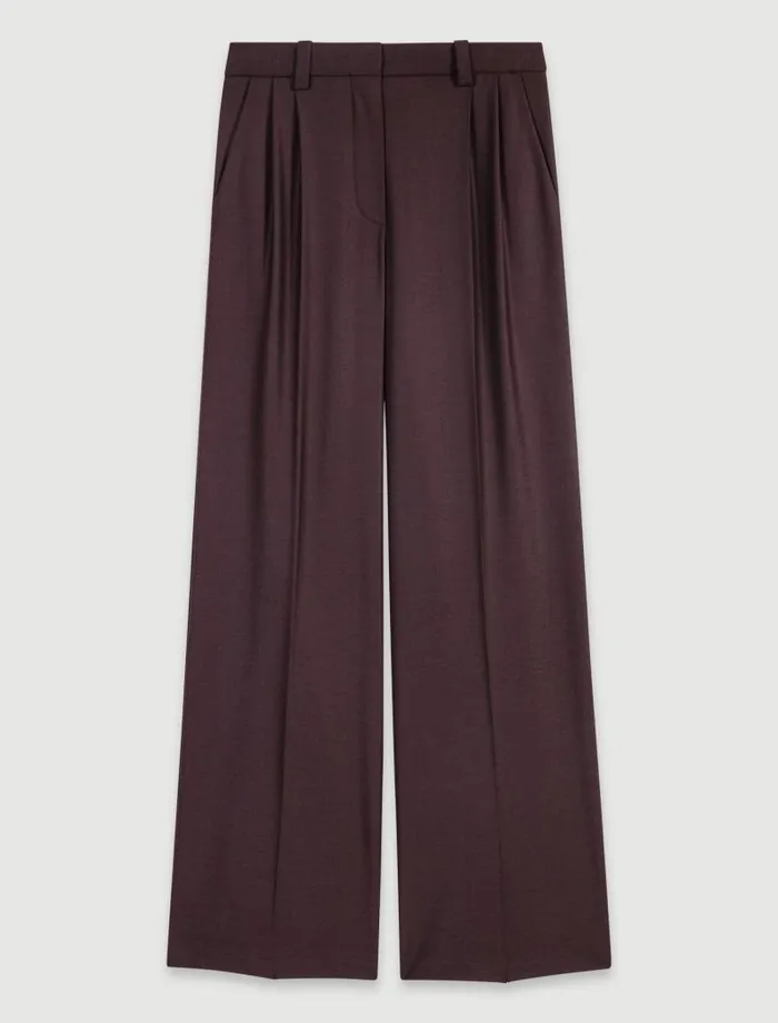 Maje Pants and Jeans Womens Wideleg Suit Trousers Brown