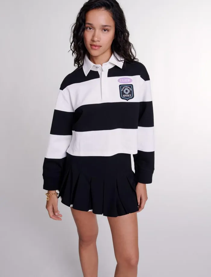 Maje Skirts and Shorts Womens Dualmaterial Pleated Skort Black