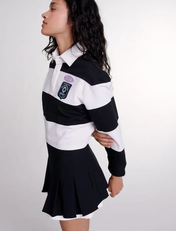 Maje Skirts and Shorts Womens Dualmaterial Pleated Skort Black