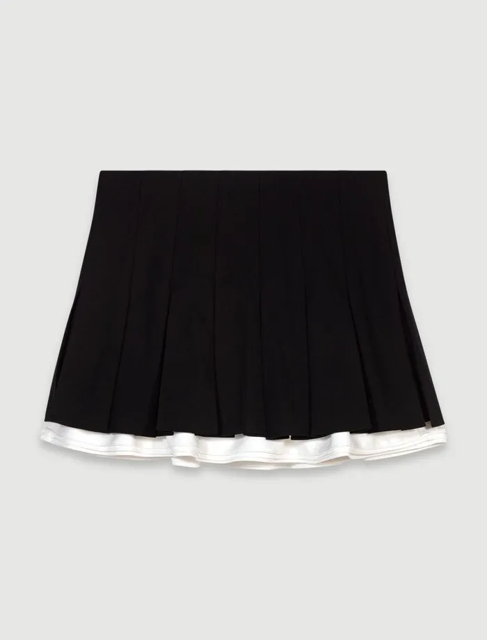 Maje Skirts and Shorts Womens Dualmaterial Pleated Skort Black