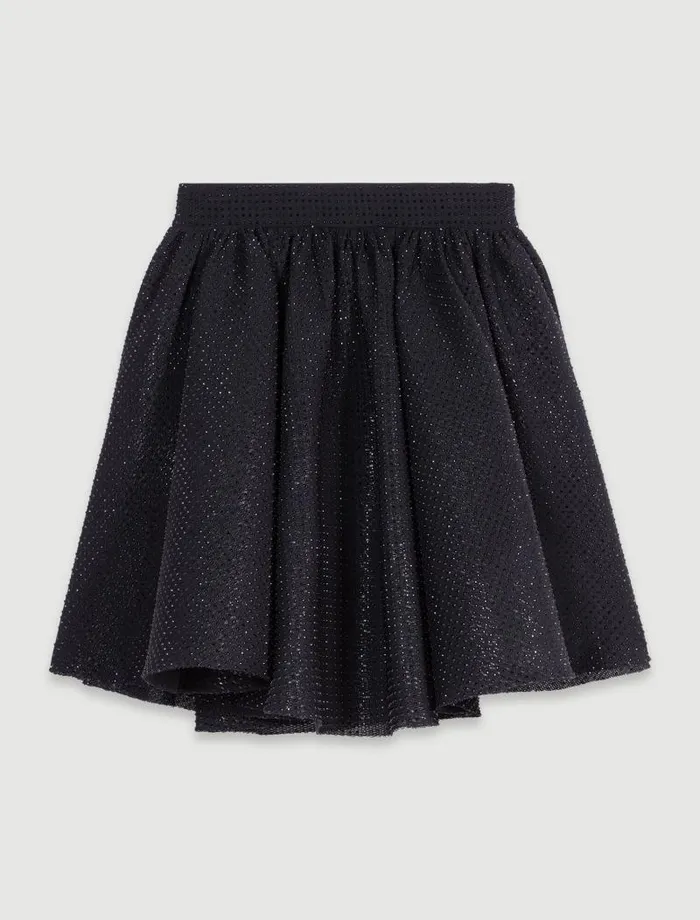Maje Skirts and Shorts Womens Short Full Rhinestone Skirt Black