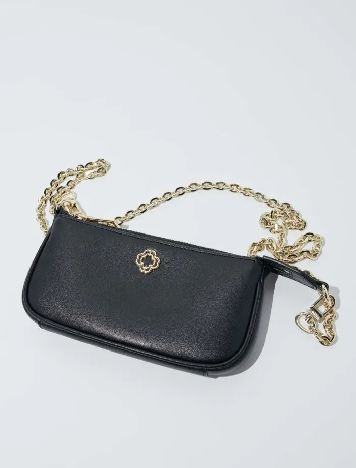 Maje Small Leather Goods Womens Small Leather Clutch Bag Black