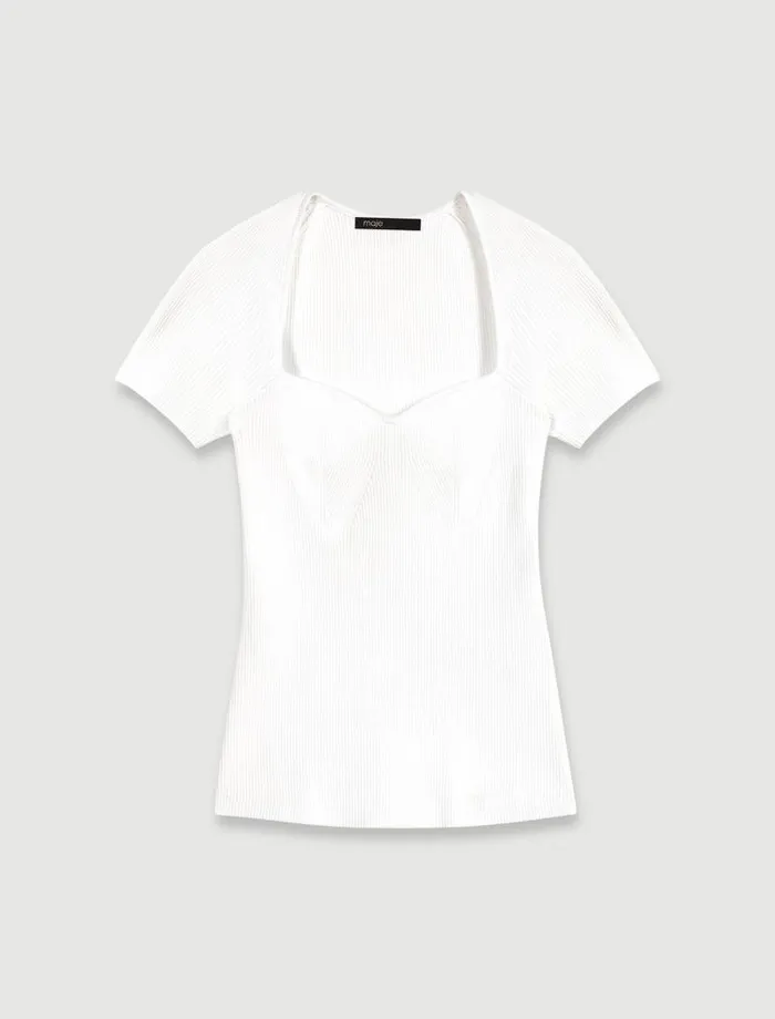 Maje Sweaters and Cardigans Womens Knit Top Ecru