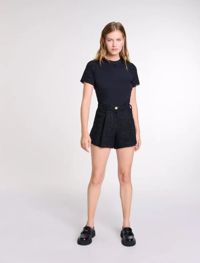 Maje Tops and Shirts Womens Fancy Tshirt Black