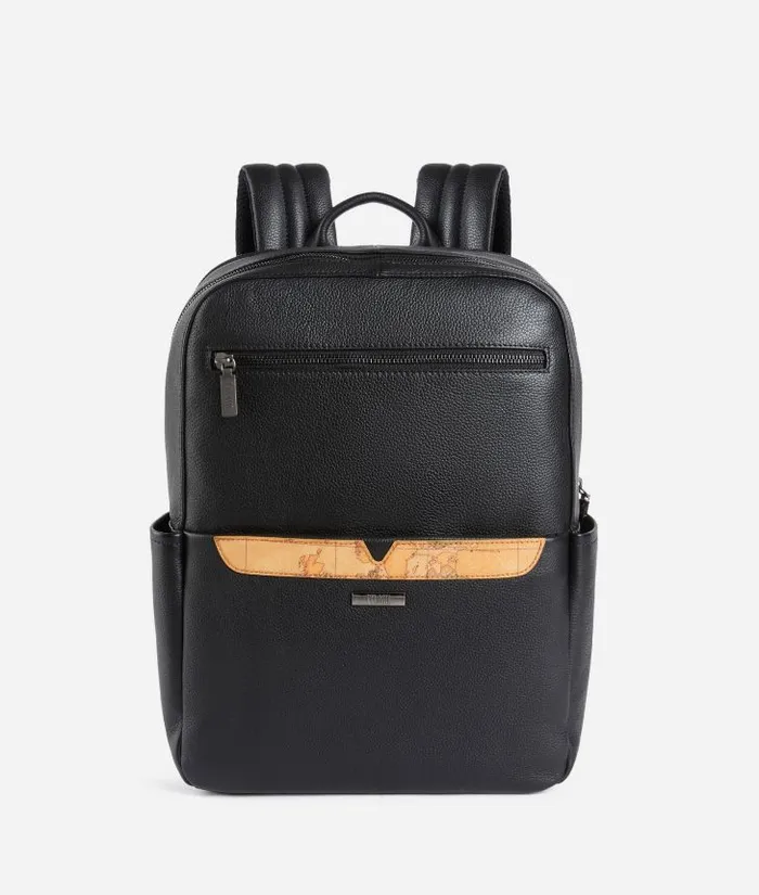 Man Backpacks and Belt Bags Alviero Martini Beta Leather Medium Computer Backpack Black Man Backpacks and Belt Bags Alviero Martini Beta Leather Medium Computer Backpack Black