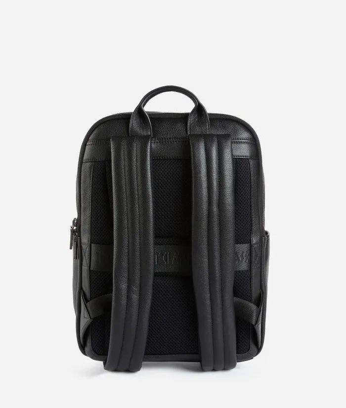 Man Backpacks and Belt Bags Alviero Martini Beta Leather Medium Computer Backpack Black