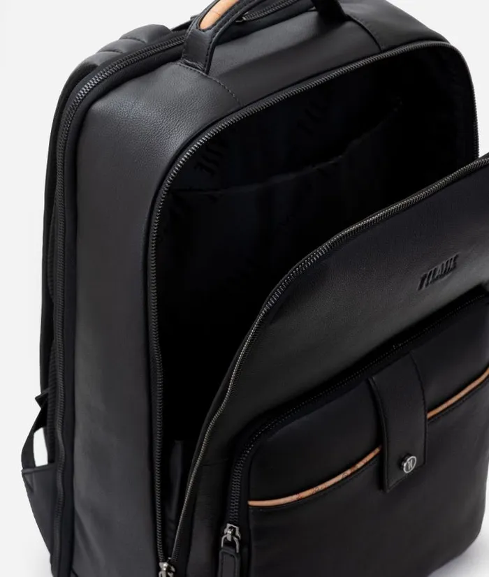 Man Crossbody and Messenger Bags Alviero Martini Leather Business Backpack Black