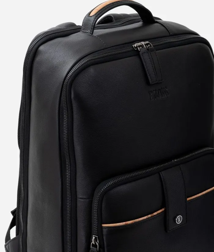 Man Crossbody and Messenger Bags Alviero Martini Leather Business Backpack Black