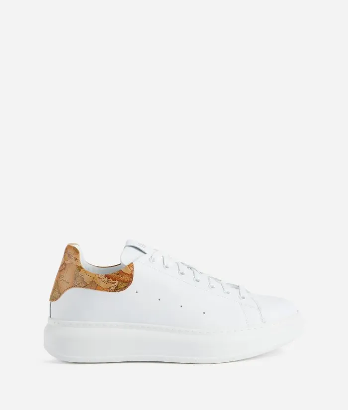 Man Sneakers and Ankle Boots Alviero Martini Smooth Leather Sneakers White