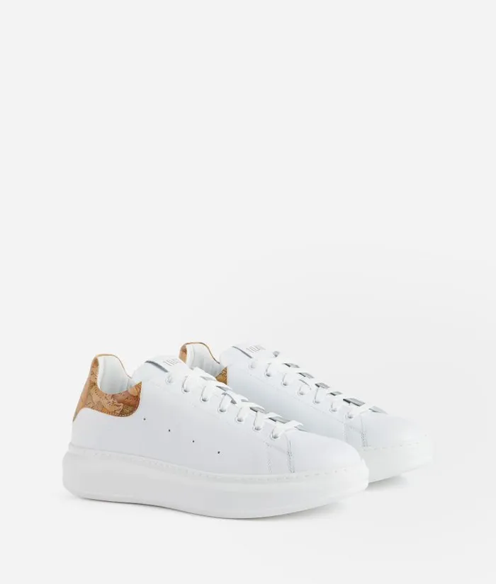 Man Sneakers and Ankle Boots Alviero Martini Smooth Leather Sneakers White