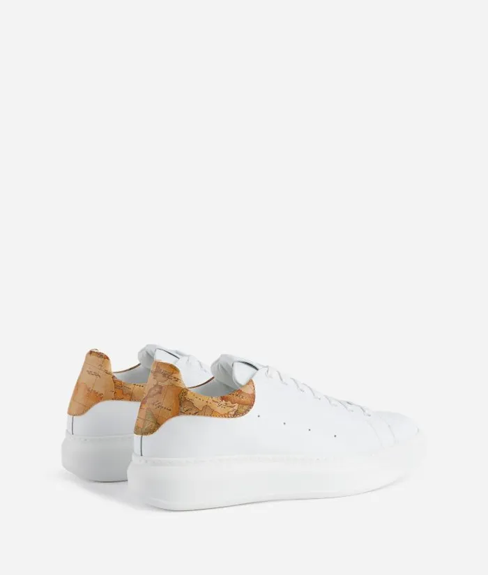 Man Sneakers and Ankle Boots Alviero Martini Smooth Leather Sneakers White