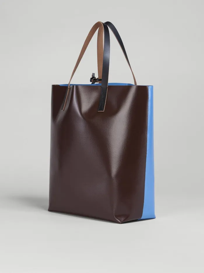 Marni Brown And Blue Tribeca Shopping Bag Azure Mens Shoulder Bags Marni Brown And Blue Tribeca Shopping Bag Azure Mens Shoulder Bags