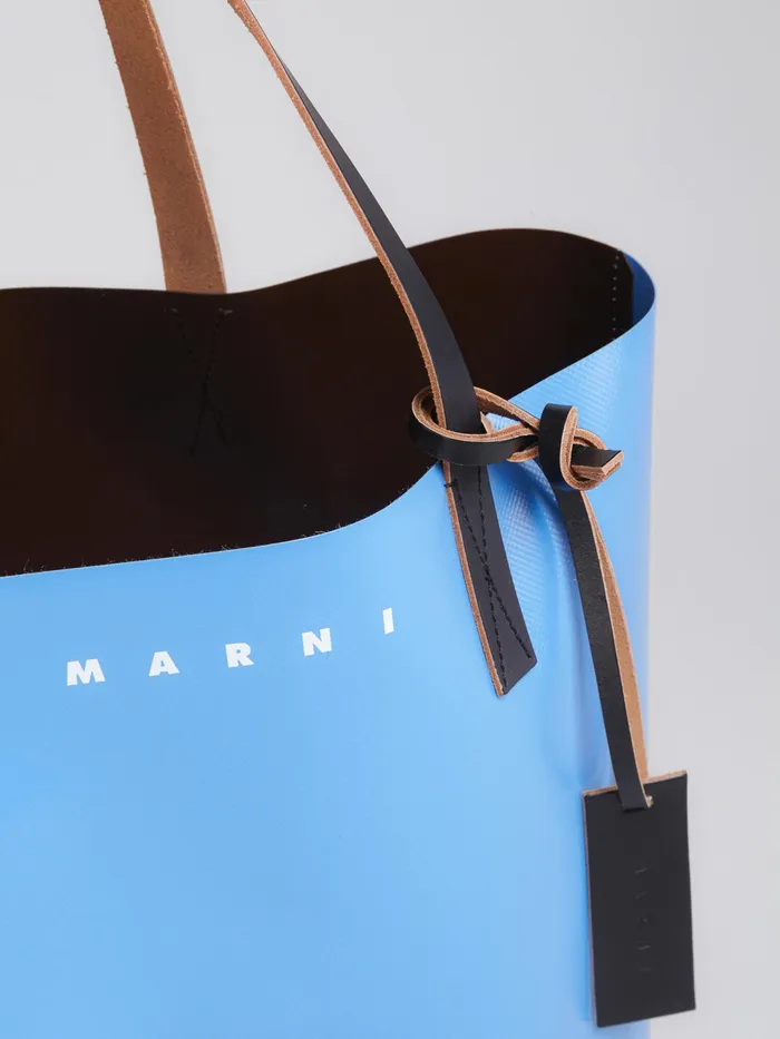 Marni Brown And Blue Tribeca Shopping Bag Azure Mens Shoulder Bags Marni Brown And Blue Tribeca Shopping Bag Azure Mens Shoulder Bags