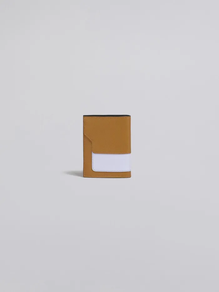 Marni Brown Lilac And Black Saffiano Leather Bifold Wallet Dijon Womens Wallets and Small Leather Goods Marni Brown Lilac And Black Saffiano Leather Bifold Wallet Dijon Womens Wallets and Small Leather Goods