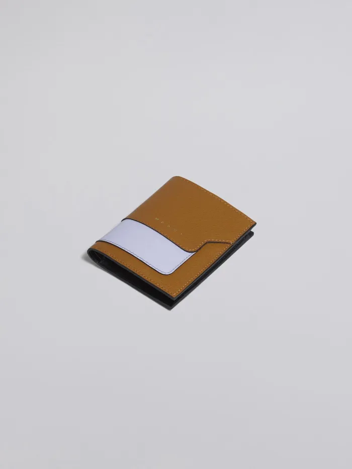Marni Brown Lilac And Black Saffiano Leather Bifold Wallet Dijon Womens Wallets and Small Leather Goods Marni Brown Lilac And Black Saffiano Leather Bifold Wallet Dijon Womens Wallets and Small Leather Goods