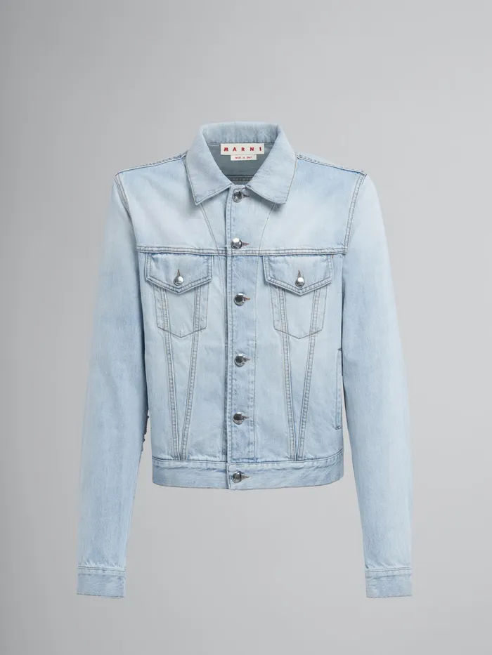 Marni Daisy Denim Trucker Jacket Arctic Mens Coats and Jackets
