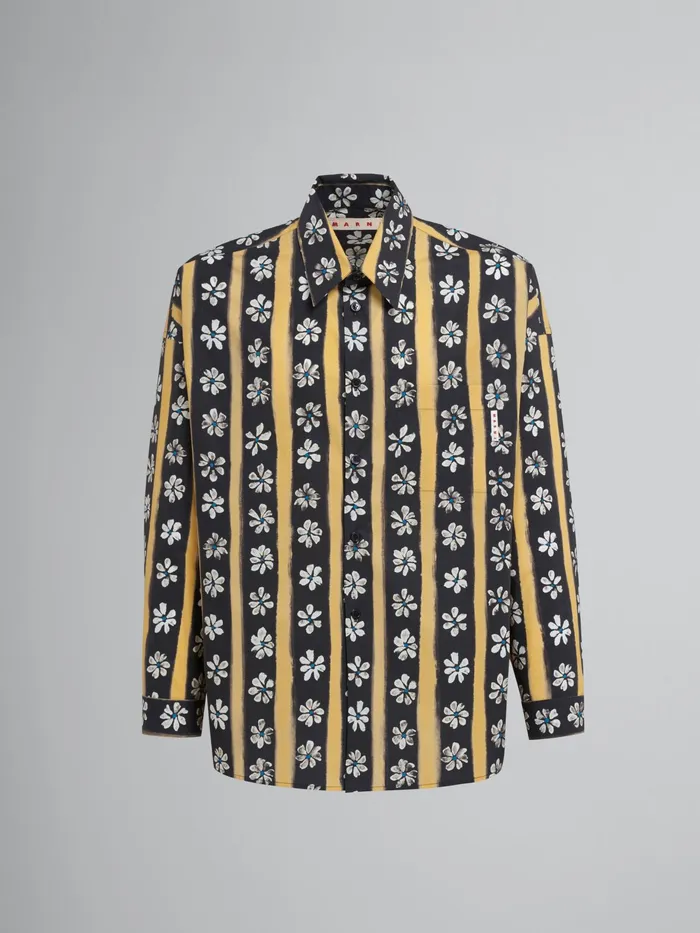 Marni Daisy Lane Print Poplin Shirt Black Mens Shirts