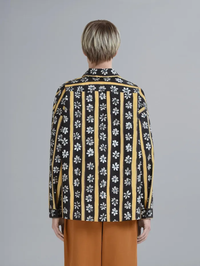 Marni Daisy Lane Print Poplin Shirt Black Mens Shirts