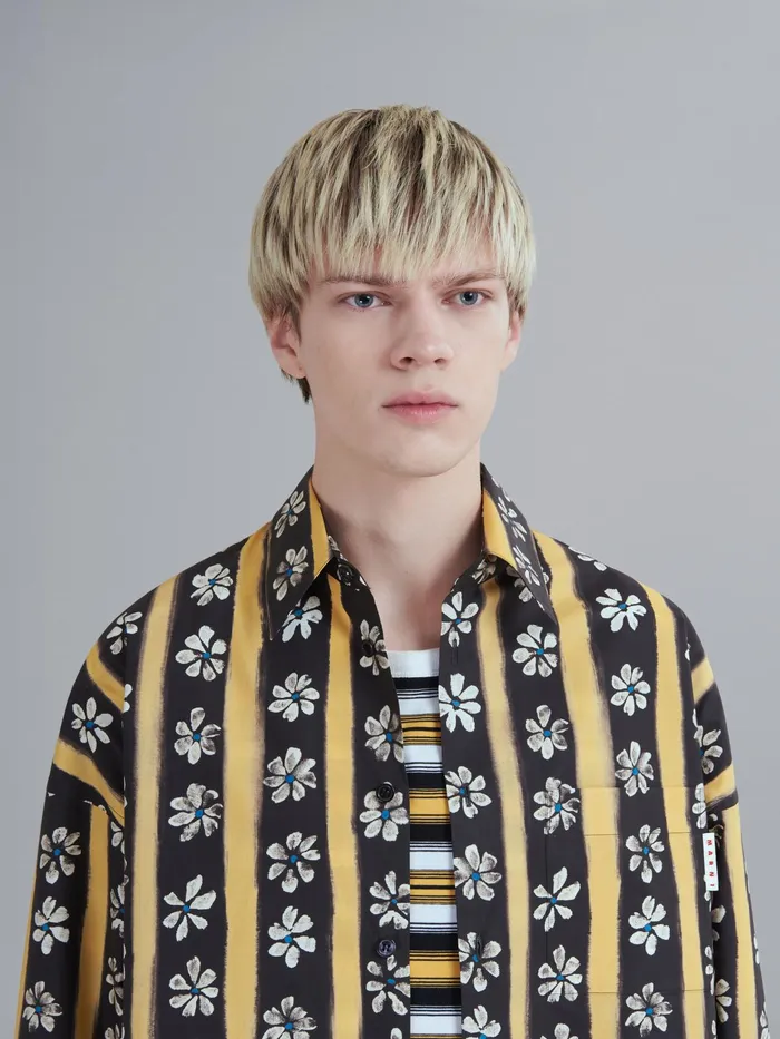 Marni Daisy Lane Print Poplin Shirt Black Mens Shirts