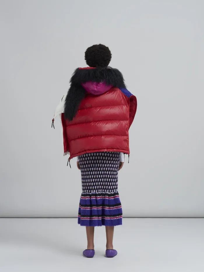 Marni Down Jacket In Colourblock Ripstop Nylon Dark Orchid Womens Coats and Jackets Marni Down Jacket In Colourblock Ripstop Nylon Dark Orchid Womens Coats and Jackets