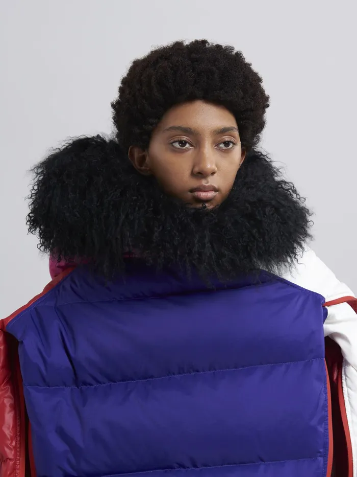 Marni Down Jacket In Colourblock Ripstop Nylon Dark Orchid Womens Coats and Jackets Marni Down Jacket In Colourblock Ripstop Nylon Dark Orchid Womens Coats and Jackets
