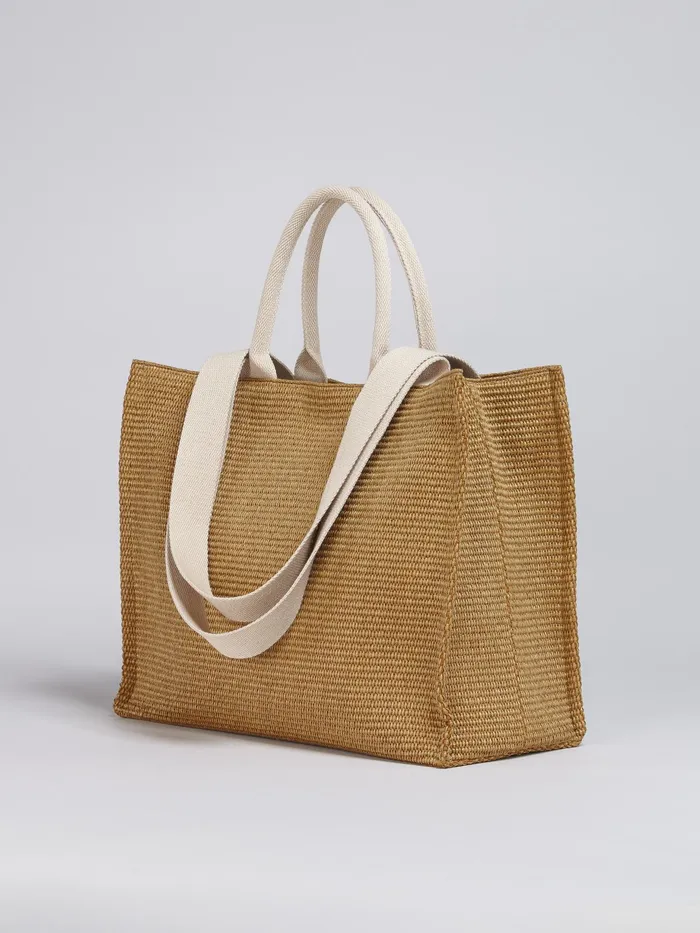 Marni Embroidered Logo Raffia Summer Shopping Bag Raw Sienna Mens Shoulder Bags Marni Embroidered Logo Raffia Summer Shopping Bag Raw Sienna Mens Shoulder Bags