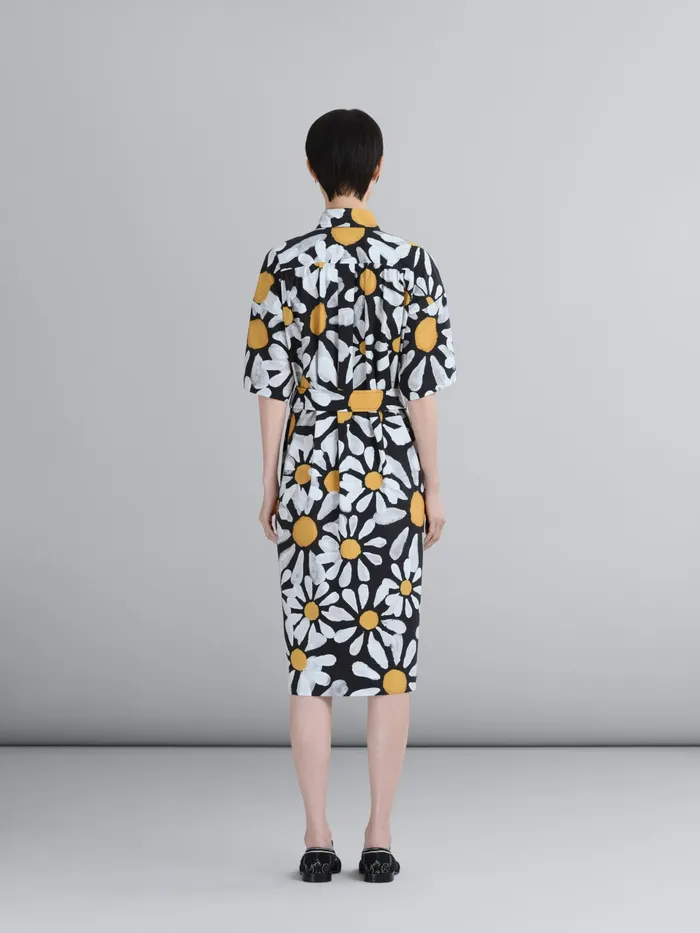 Marni Euphoria Print Poplin Chemisier Dress Black Womens Dresses Marni Euphoria Print Poplin Chemisier Dress Black Womens Dresses
