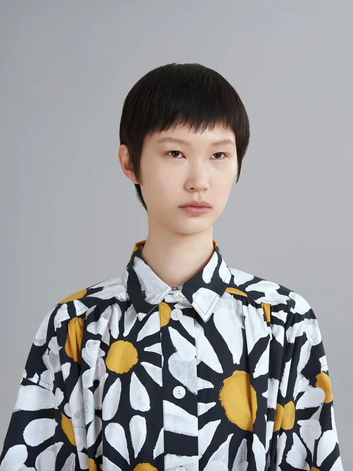 Marni Euphoria Print Poplin Chemisier Dress Black Womens Dresses Marni Euphoria Print Poplin Chemisier Dress Black Womens Dresses