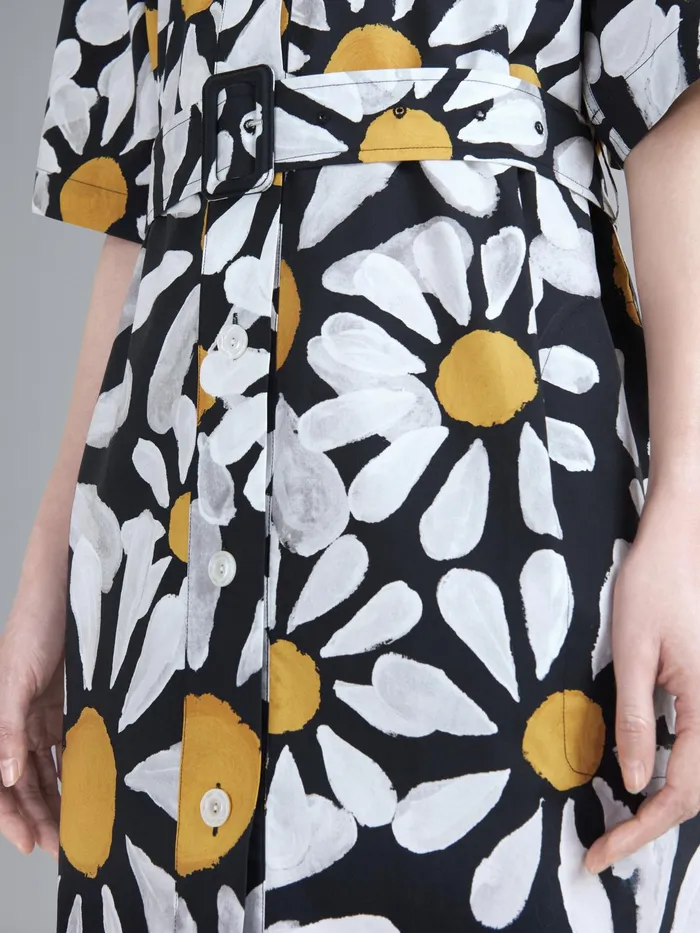 Marni Euphoria Print Poplin Chemisier Dress Black Womens Dresses Marni Euphoria Print Poplin Chemisier Dress Black Womens Dresses