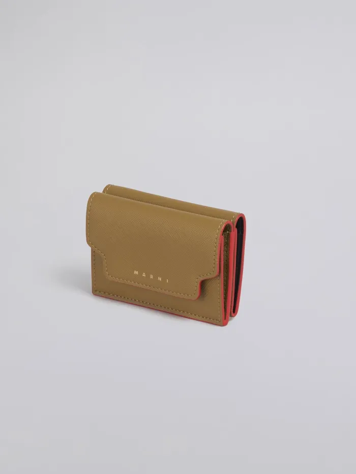 Marni Green Saffiano Leather Trifold Wallet Thyme Womens Wallets and Small Leather Goods Marni Green Saffiano Leather Trifold Wallet Thyme Womens Wallets and Small Leather Goods