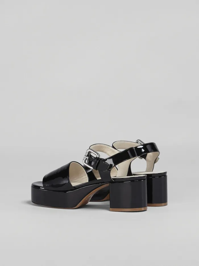 Marni Patent Leather Sandal Black Womens Sandals and Wedges Marni Patent Leather Sandal Black Womens Sandals and Wedges