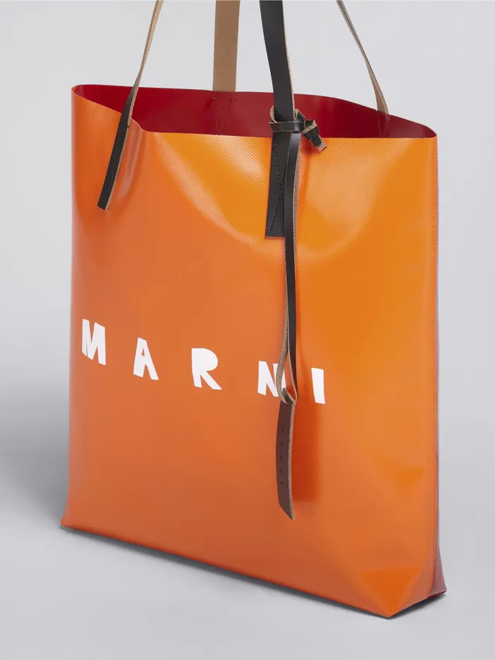 Marni Red And Orange Tribeca Shopping Bag With Logo Indian Orange Womens Shopping Bags Marni Red And Orange Tribeca Shopping Bag With Logo Indian Orange Womens Shopping Bags