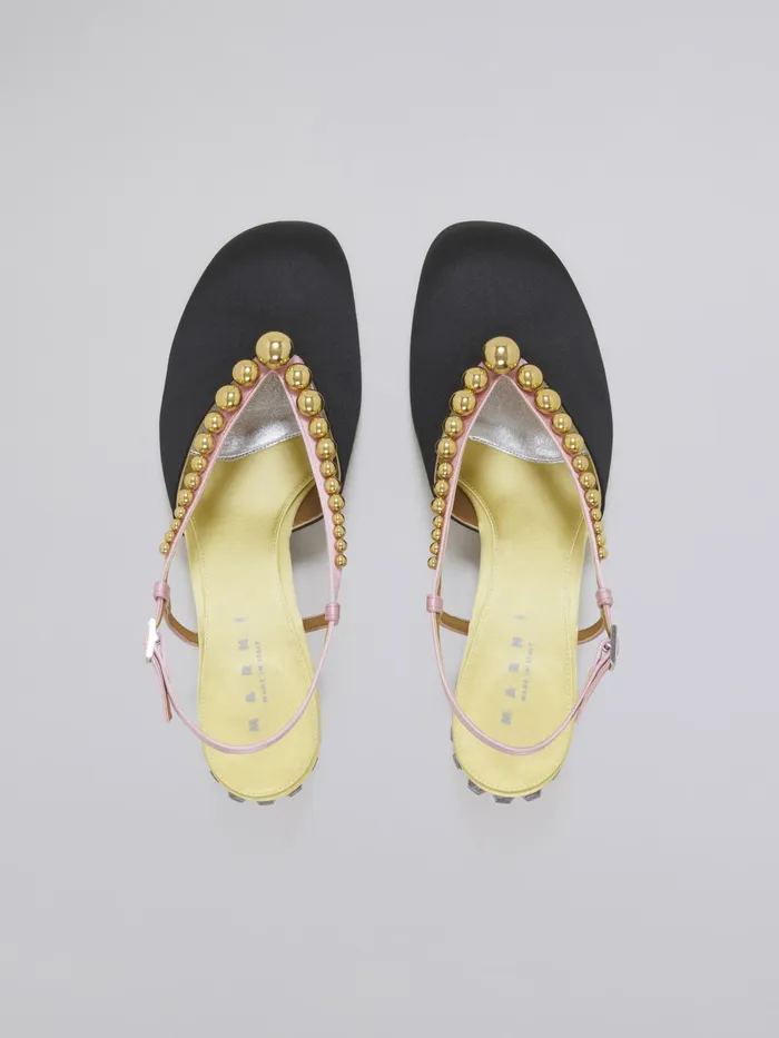 Marni Silk Satin Pump With Sculpted Heel In Transparent Plexiglass Black Womens Sandals and Wedges Marni Silk Satin Pump With Sculpted Heel In Transparent Plexiglass Black Womens Sandals and Wedges